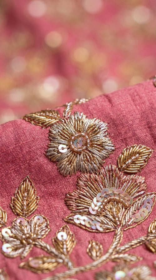 Gulab Rose Pink Embroidered Lehenga Choli Set