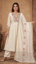 Malti Ivory Embroidered Anarkali Kurta Set